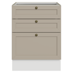 Balcão de Cozinha 60 x 60 cm 3 Gavetas (Sem Tampo) Branco/Crema Vik Madesa