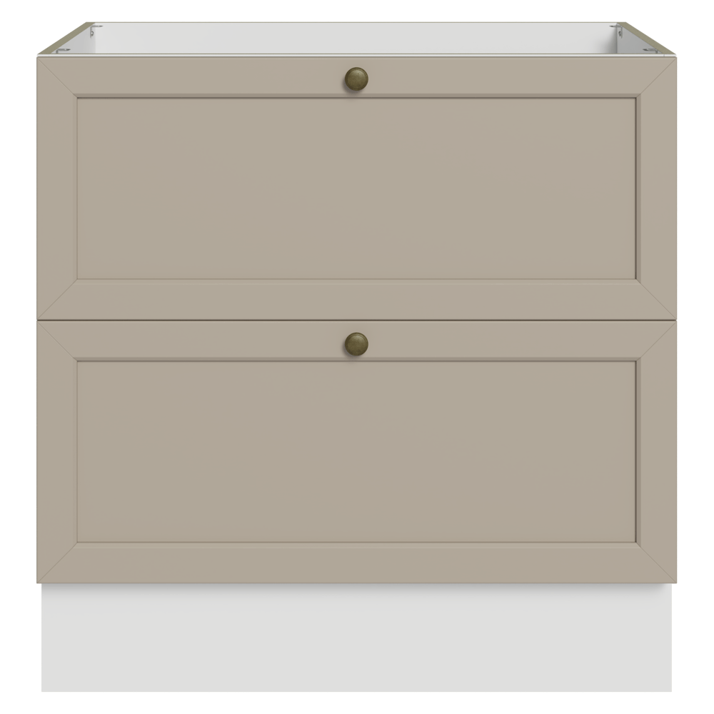 Balcão de Cozinha 80 x 60 cm 2 Gavetas (Sem Tampo) Branco/Crema Vik Madesa