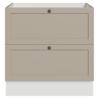 Balcão de Cozinha 80 x 60 cm 2 Gavetas (Sem Tampo) Branco/Crema Vik Madesa