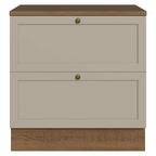Balcão de Cozinha 80 x 60 cm 2 Gavetas (Com Tampo) Rustic/Crema Vik Madesa