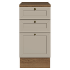 Balcão de Cozinha 40 cm 3 Gavetas Rustic/Crema Vik Madesa