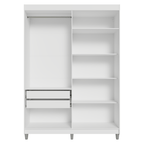 Guarda-Roupa Closet com Pés 2 Gavetas 121 cm Branco Venus Madesa