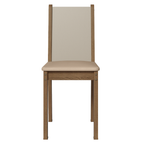 Conjunto Sala de Jantar Mesa Tampo de Vidro 4 Cadeiras Rustic/Crema/Bege Tifani Madesa