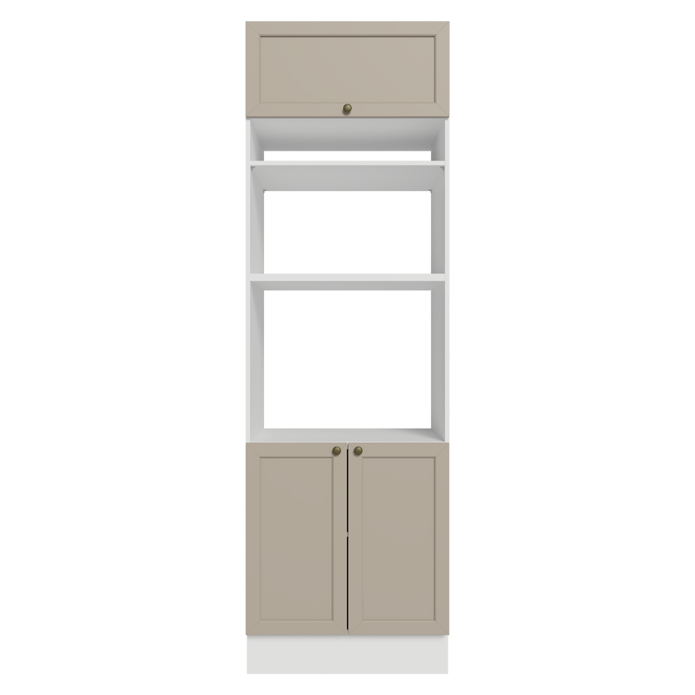 Torre Quente 70 cm 3 Portas Branco/Crema Vik Madesa