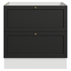 Balcão de Cozinha 80 x 60 cm 2 Gavetas (Sem Tampo) Branco/Preto Vik Madesa
