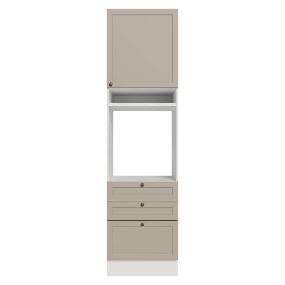 Torre Quente 60 x 60 cm 1 Porta 3 Gavetas Branco/Crema Vik Madesa