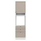 Torre Quente 60 cm 1 Porta 3 Gavetas Branco/Crema Vik Madesa