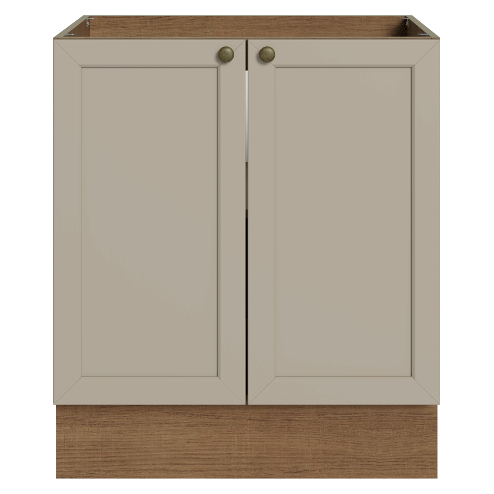 Balcão de Cozinha 70 x 60 cm 2 Portas (Sem Tampo) Rustic/Crema Vik Madesa