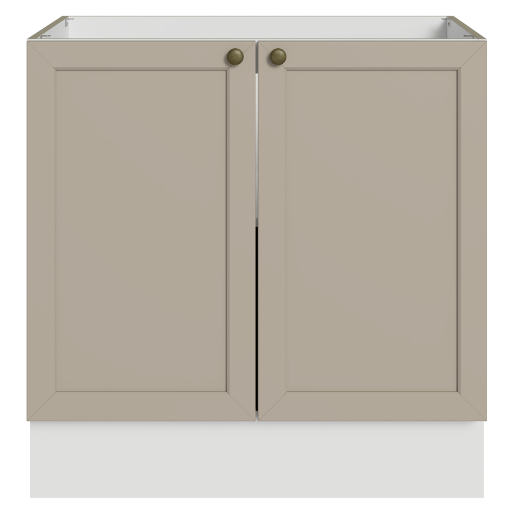 Balcão de Cozinha 80 x 60 cm 2 Portas (Sem Tampo) Branco/Crema Vik Madesa