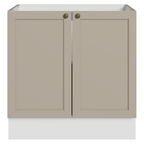 Balcão de Cozinha 80 x 60 cm 2 Portas (Sem Tampo) Branco/Crema Vik Madesa