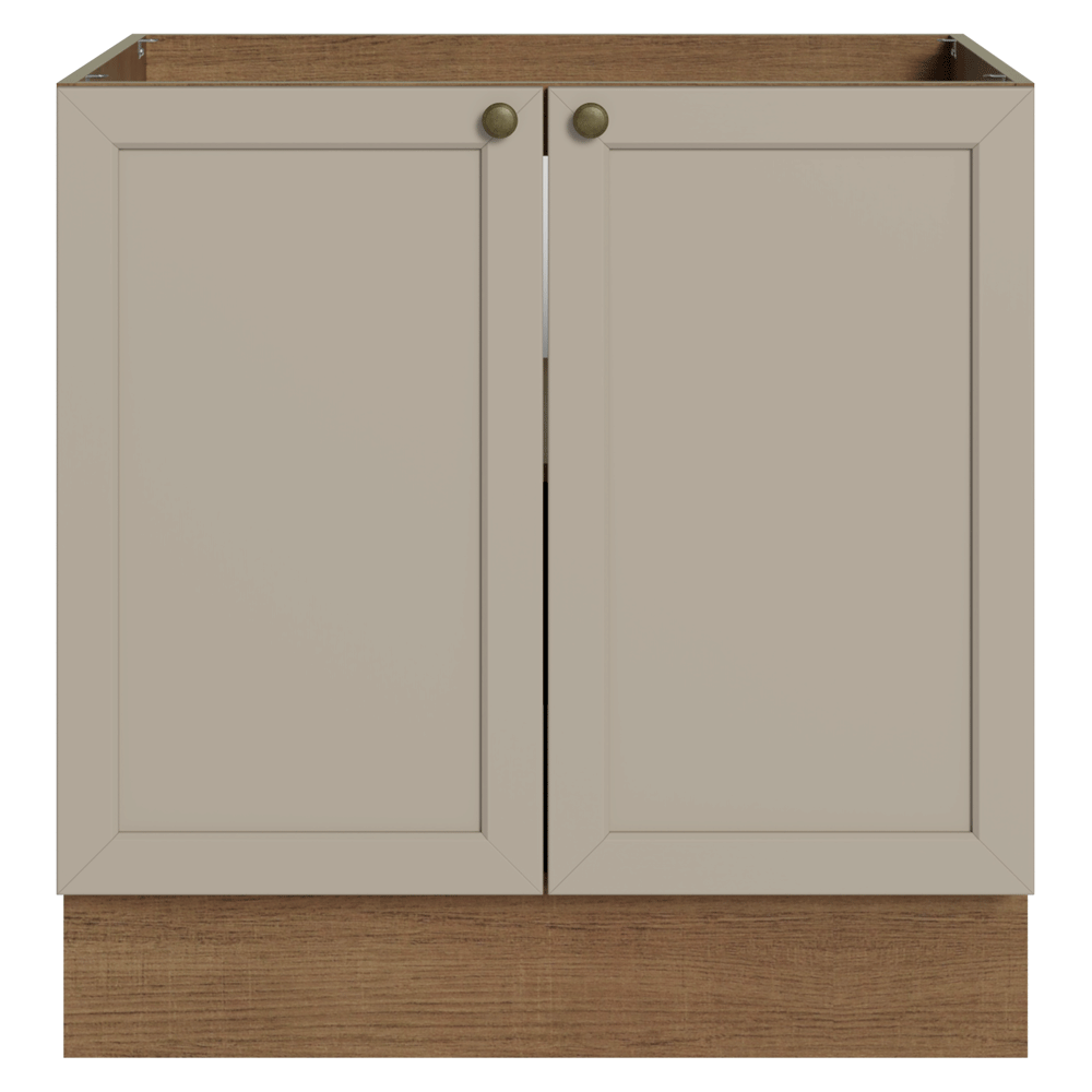 Balcão de Cozinha 80 x 60 cm 2 Portas (Sem Tampo) Rustic/Crema Vik Madesa