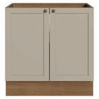 Balcão de Cozinha 80 x 60 cm 2 Portas (Sem Tampo) Rustic/Crema Vik Madesa