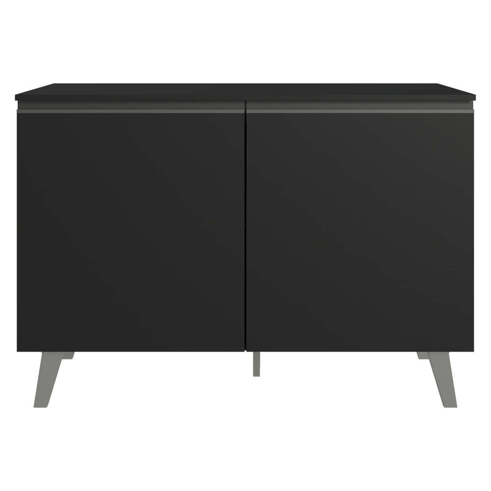 Balcão de Cozinha 120 cm 2 Portas Com Pés Preto Nice Madesa