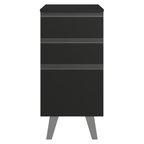 Balcão de Cozinha 40 cm 3 Gavetas Com Pés Preto Nice Madesa