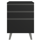 Balcão de Cozinha 60 cm 3 Gavetas Com Pés Preto Nice Madesa