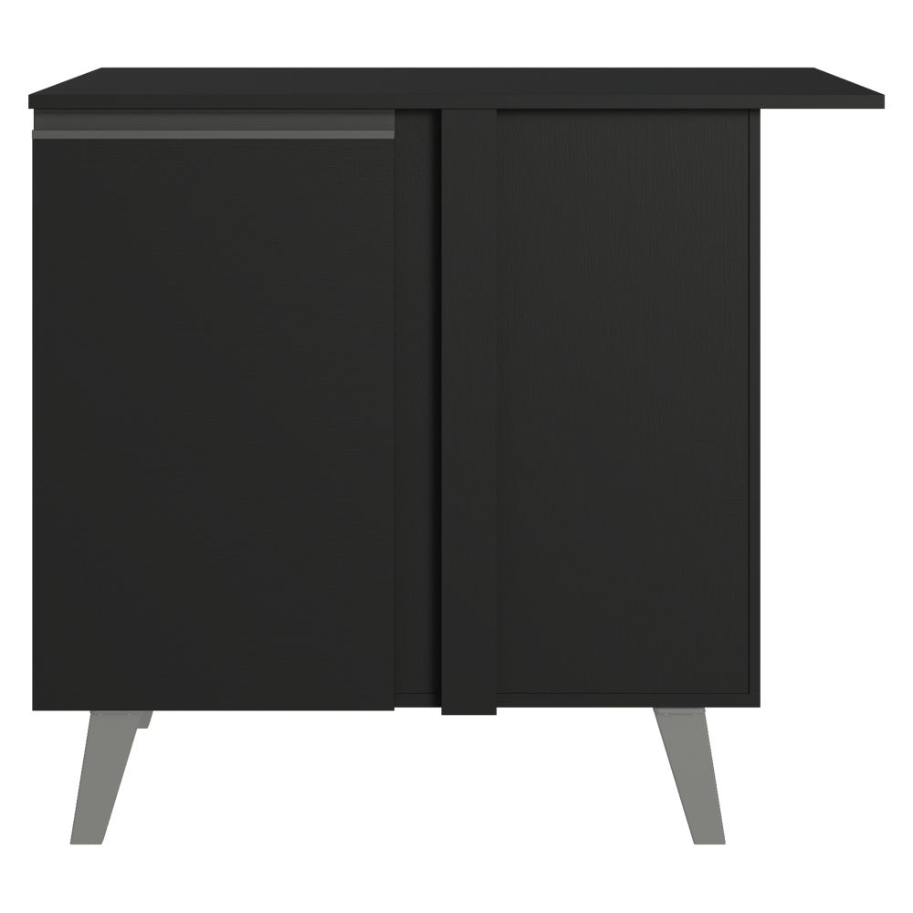 Balcão de Canto 1 Porta Com Pés Preto Nice Madesa