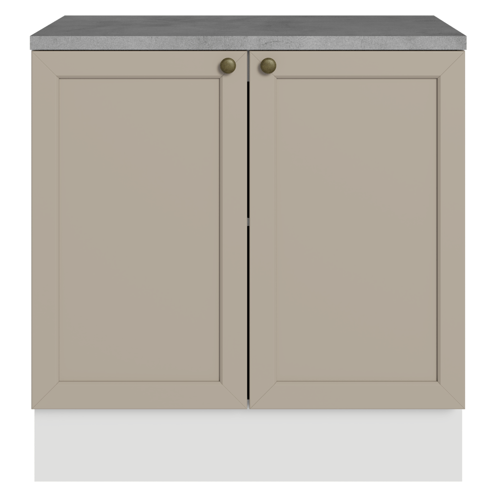 Balcão de Cozinha 80 cm 2 Portas Branco/Crema Vik Madesa