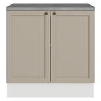 Balcão de Cozinha 80 cm 2 Portas Branco/Crema Vik Madesa