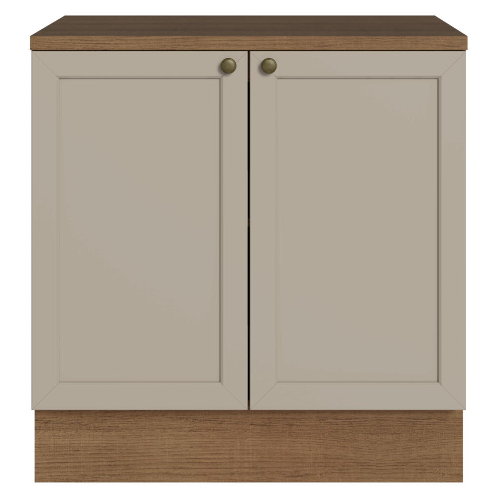 Balcão de Cozinha 80 cm 2 Portas Rustic/Crema Vik Madesa