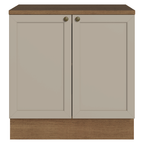 Balcão de Cozinha 80 cm 2 Portas Rustic/Crema Vik Madesa