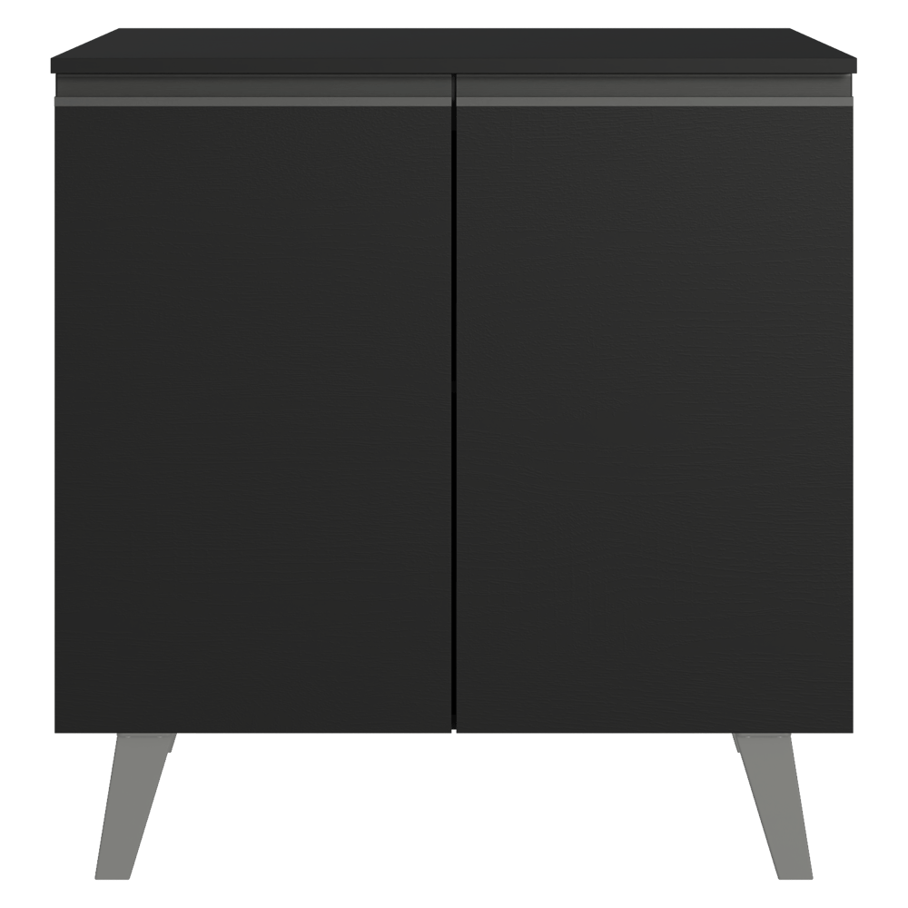 Balcão de Cozinha 80 cm 2 Portas Com Pés Preto Nice Madesa