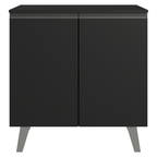 Balcão de Cozinha 80 cm 2 Portas Com Pés Preto Nice Madesa