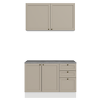 Armário de Cozinha Compacta 120 cm Branco/Crema Vik Madesa 01