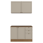 Armário de Cozinha Compacta 120 cm Rustic/Crema Vik Madesa 01