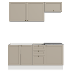 Armário de Cozinha Compacta 180 cm Branco/Crema Vik Madesa 01