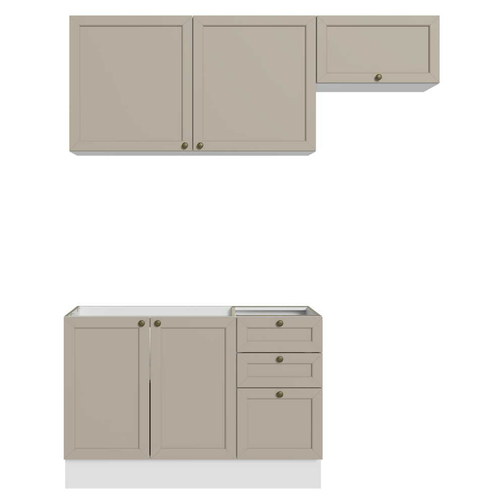 Armário de Cozinha Compacta 180 cm Branco/Crema Vik Madesa 02