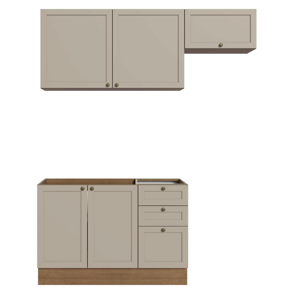 Armário de Cozinha Compacta 180 cm Rustic/Crema Vik Madesa 02