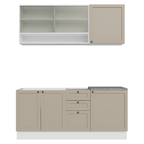 Armário de Cozinha Compacta 180 cm Branco/Crema Vik Madesa 03