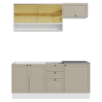 Armário de Cozinha Compacta 180 cm Branco/Crema Vik Madesa 05