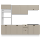 Armário de Cozinha Completa 270 cm Branco/Crema Vik Madesa 01