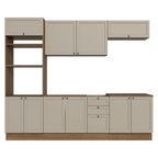 Armário de Cozinha Completa 270 cm Rustic/Crema Vik Madesa 01