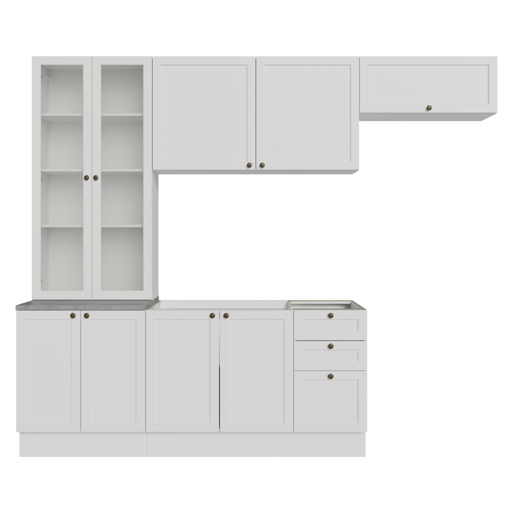 Armário de Cozinha Completa 270 cm Branco Vik Madesa 05