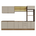 Armário de Cozinha Completa 310 cm Rustic/Crema Vik Madesa 01