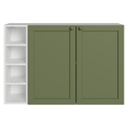 Buffet Aparador com Adega 100cm 2 Portas Branco/Verde Vik Madesa 16