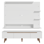 Rack com Painel para TV até 60 Polegadas 180 cm com Pés Branco/Rustic Reims Madesa