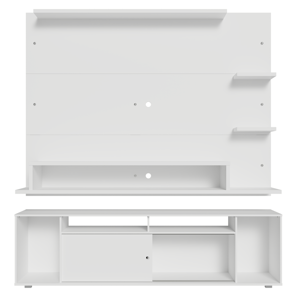 Rack com Painel para TV até 60 Polegadas 180 cm Branco Cancun Madesa