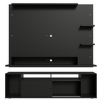 Rack com Painel para TV até 60 Polegadas 180 cm Preto Cancun Madesa