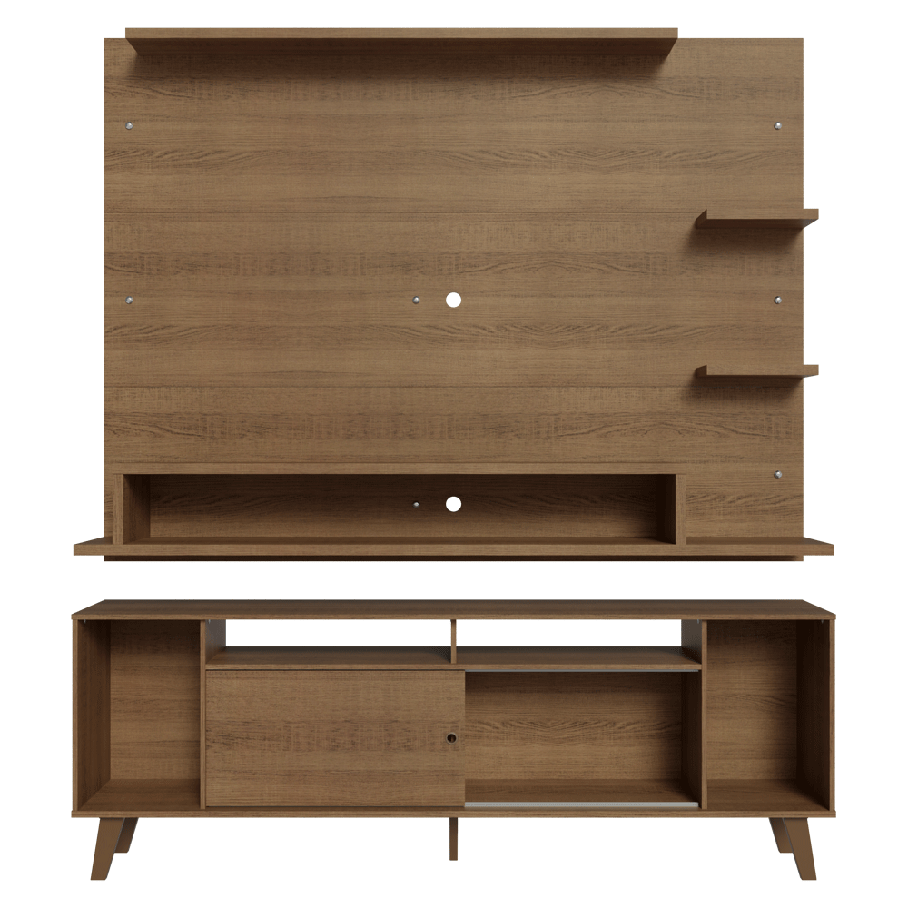 Rack com Painel para TV até 60 Polegadas 180 cm com Pés Rustic Cancun Madesa