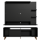 Rack com Painel para TV até 60 Polegadas 180 cm com Pés Preto/Rustic Cancun Madesa