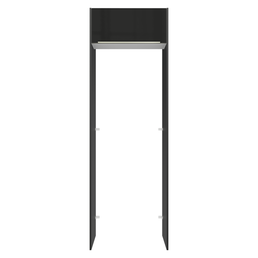 Porta-Geladeira 73 cm 1 Porta Basculante Preto/Branco/Preto Lux Madesa