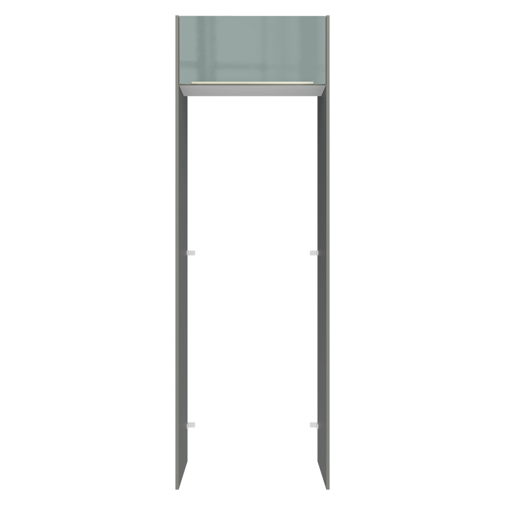 Porta-Geladeira 73 cm 1 Porta Basculante Cinza/Branco/Cinza Lux Madesa