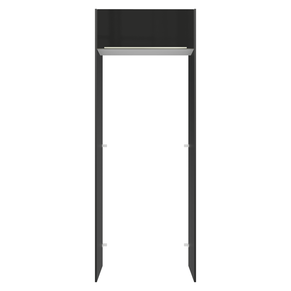 Porta-Geladeira 83 cm 1 Porta Basculante Preto/Branco/Preto Lux Madesa