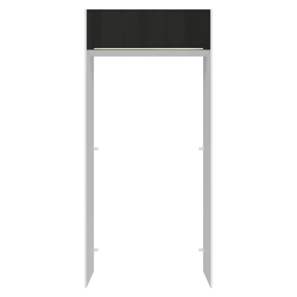 Porta-Geladeira 103 cm 1 Porta Basculante Branco/Preto Lux Madesa