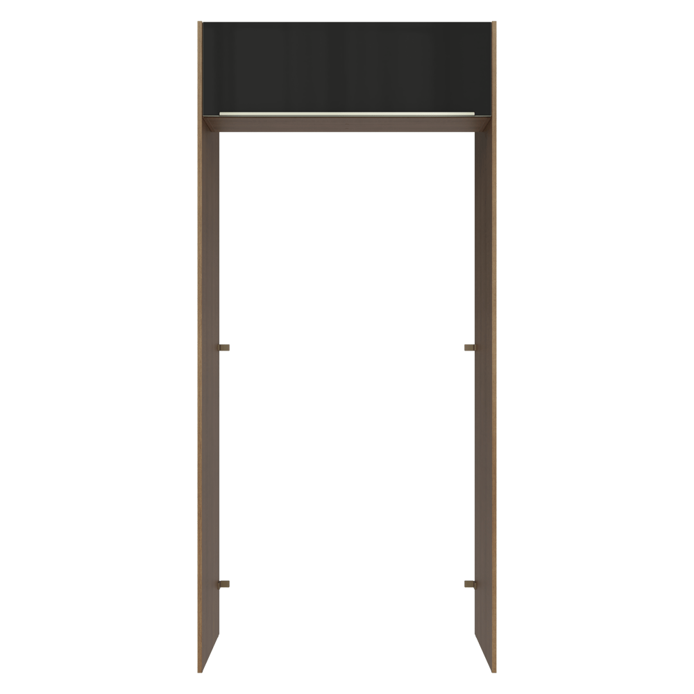 Porta-Geladeira 103 cm 1 Porta Basculante Rustic/Preto Lux Madesa
