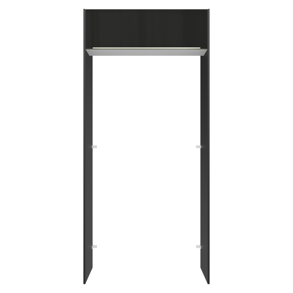 Porta-Geladeira 103 cm 1 Porta Basculante Preto/Branco/Preto Lux Madesa