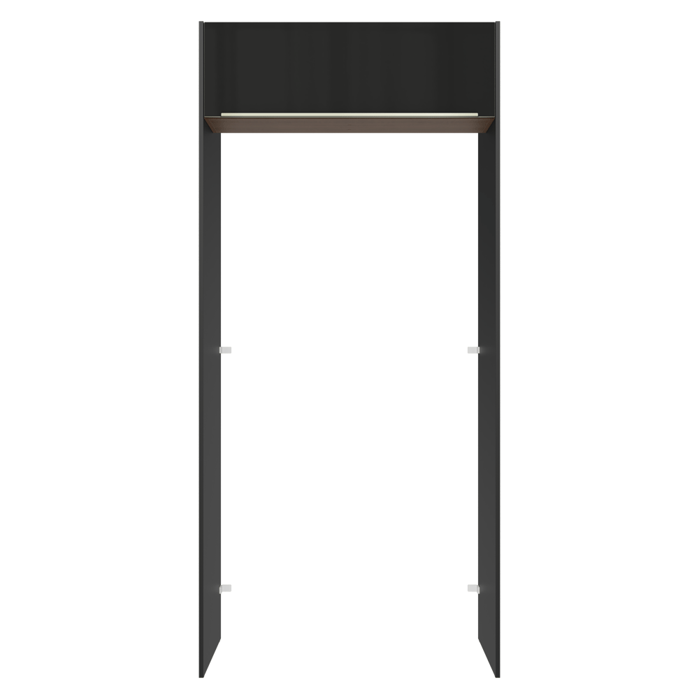 Porta-Geladeira 103 cm 1 Porta Basculante Preto/Rustic/Preto Lux Madesa